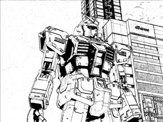 静岡ガンダムとドコモタワー:出力画像